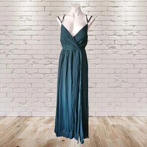 UNITHORSE Chifgon Elegant Teal Maxi Dress